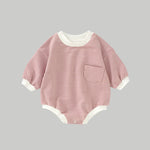 NOEM Striped Bubble Romper - Salmon