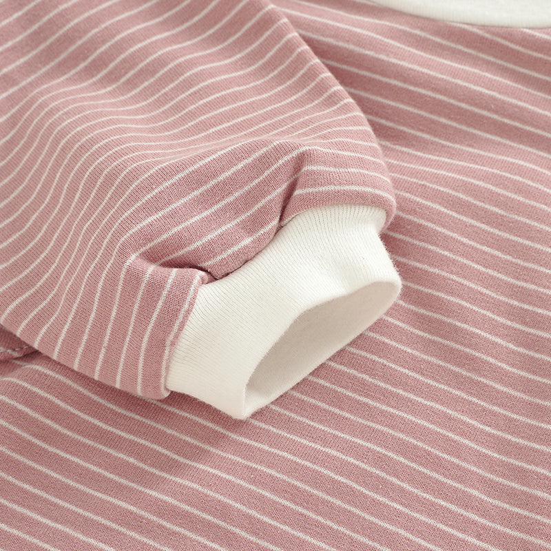 NOEM Striped Bubble Romper - Salmon