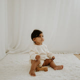NOEM Muslin Full Sleeve Romper - Cream