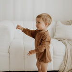 NOEM Pullover Bubble Romper - Brown