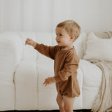 NOEM Pullover Bubble Romper - Brown