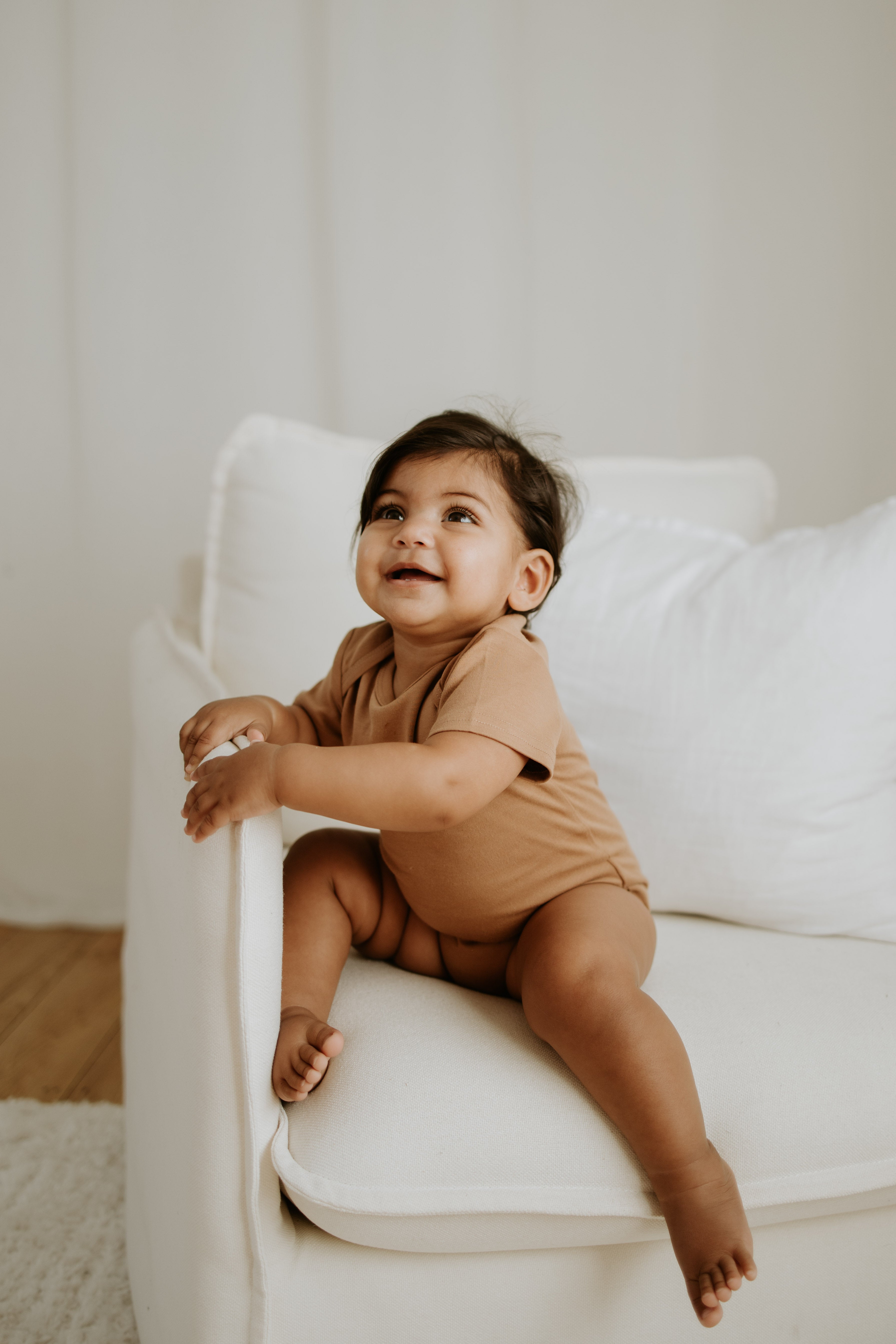 NOEM Short Sleeve Onesie - Brown