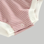 NOEM Striped Bubble Romper - Salmon