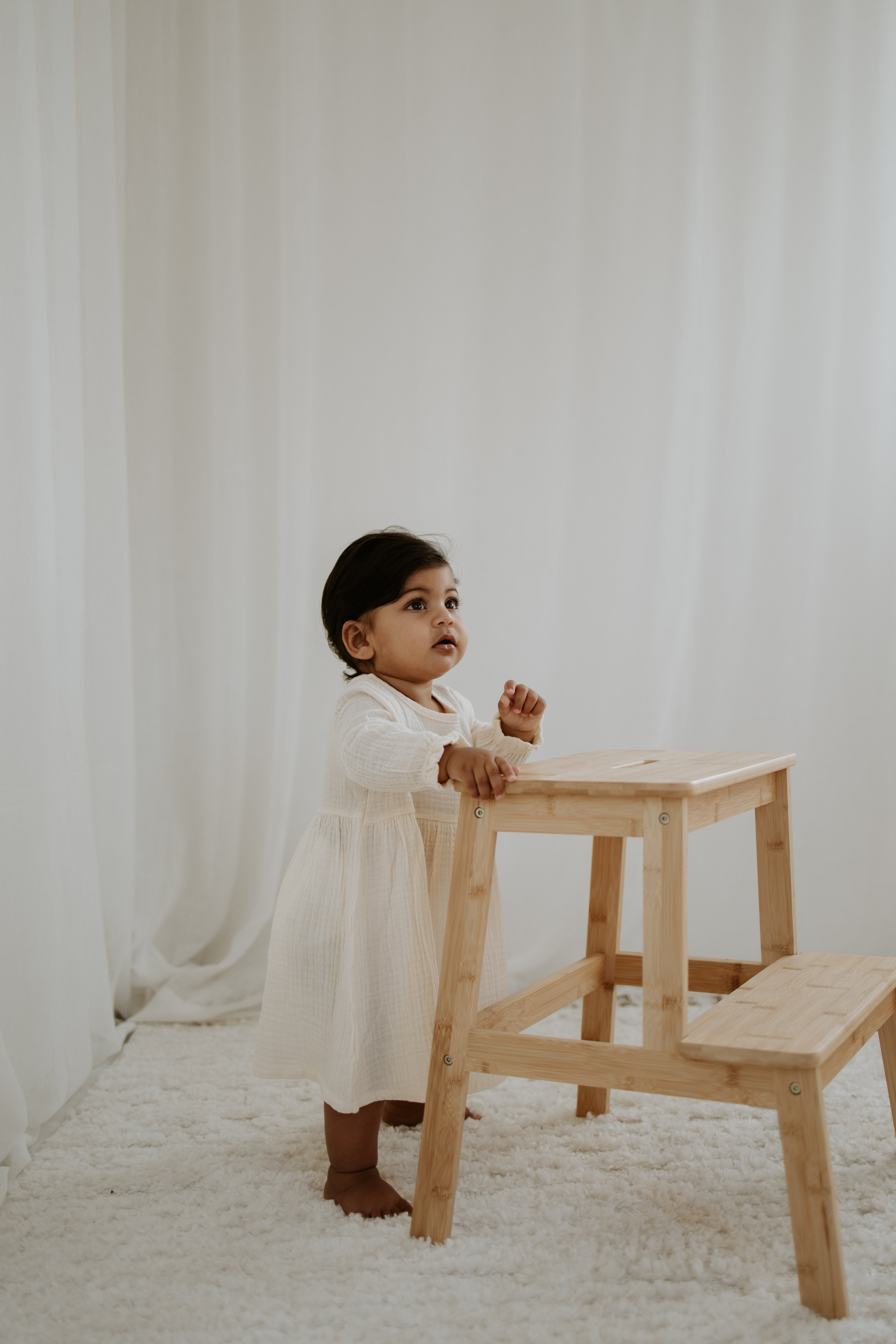NOEM Muslin Full Sleeve Dress - Cream