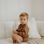 NOEM Pullover Bubble Romper - Brown
