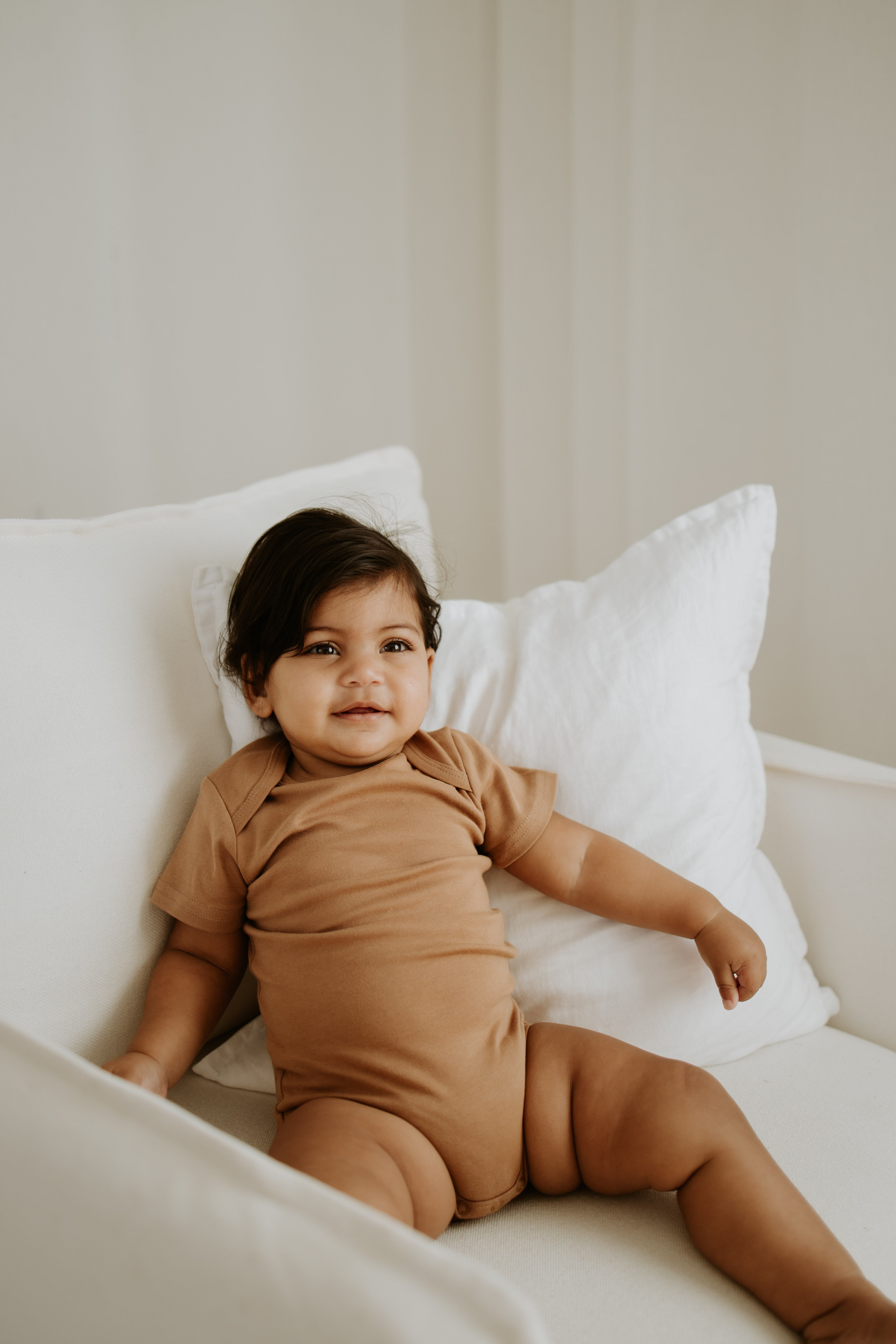 NOEM Short Sleeve Onesie - Brown