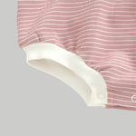 NOEM Striped Bubble Romper - Salmon
