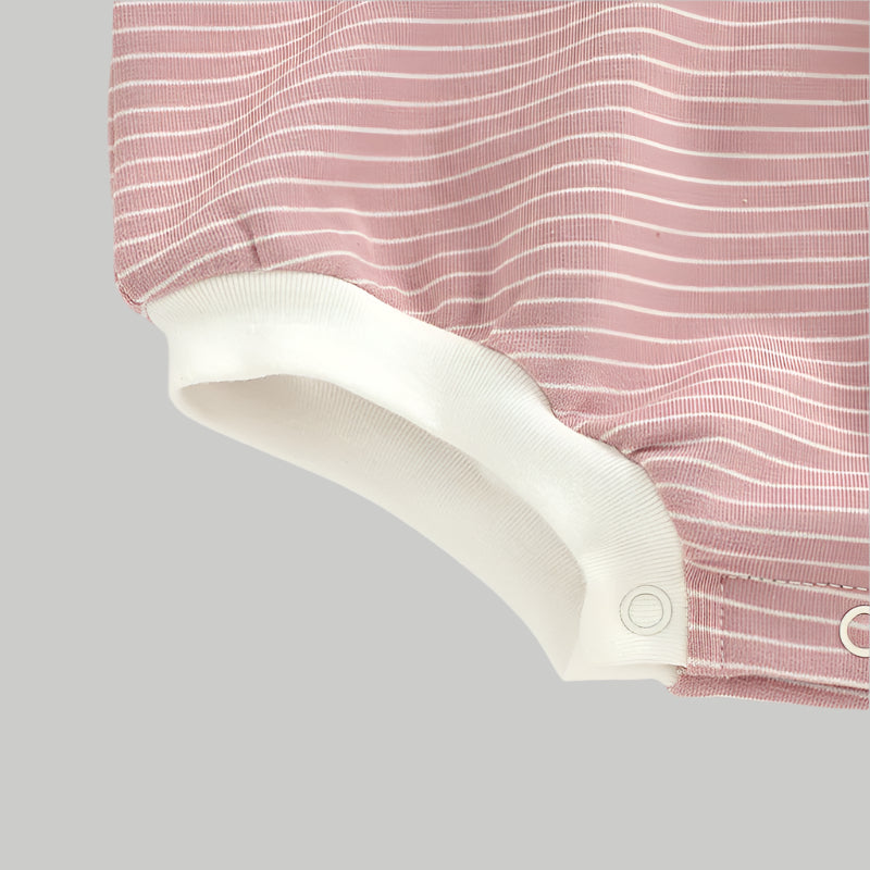 NOEM Striped Bubble Romper - Salmon