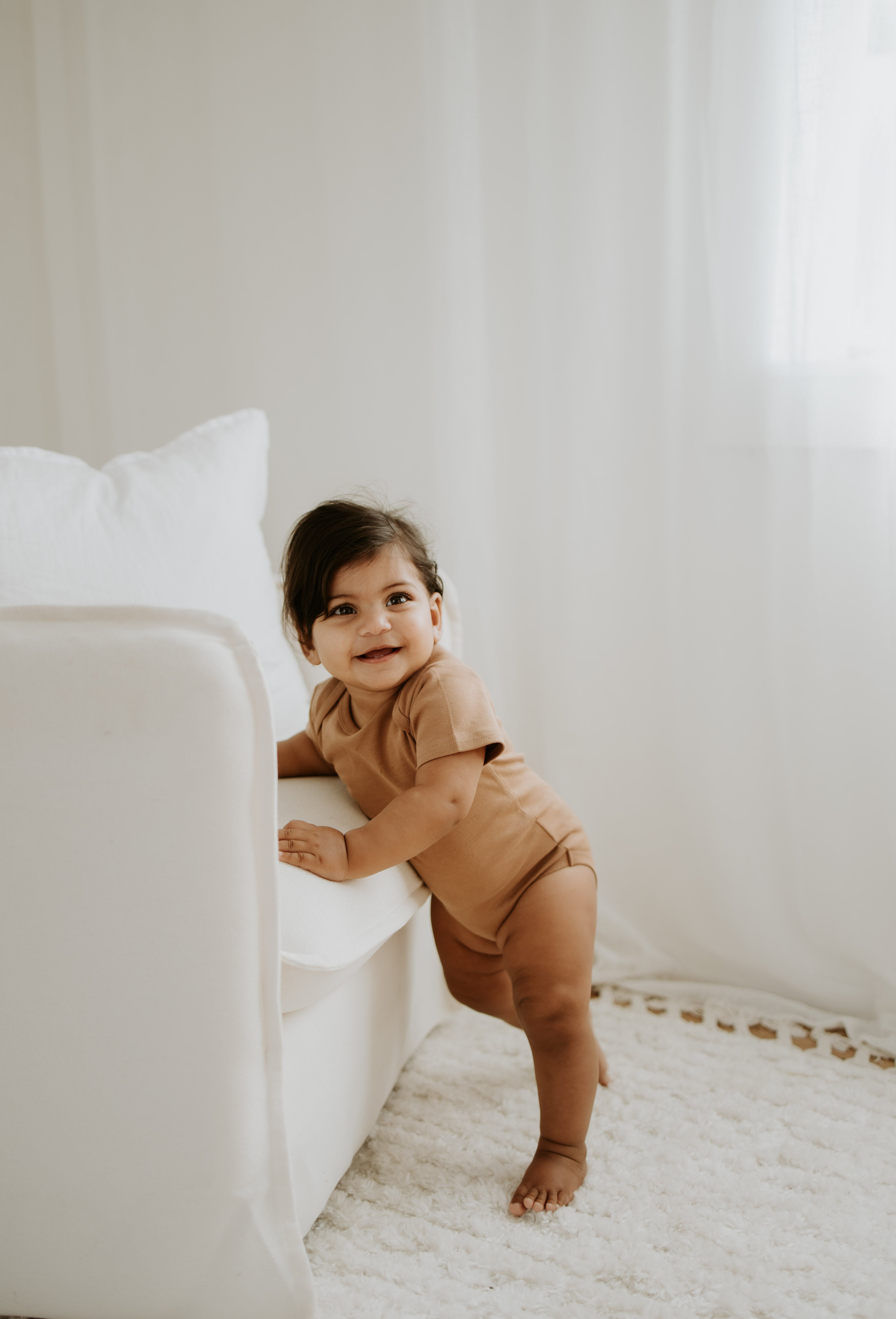 NOEM Short Sleeve Onesie - Brown