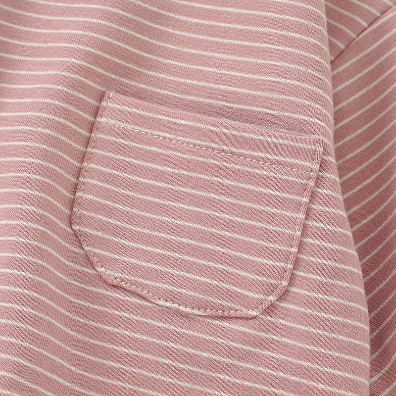 NOEM Striped Bubble Romper - Salmon