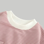 NOEM Striped Bubble Romper - Salmon
