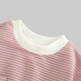 NOEM Striped Bubble Romper - Salmon
