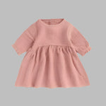 Muslin Full Sleeve Dress - Salmon