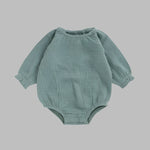 Muslin Full Sleeve Romper - Moss