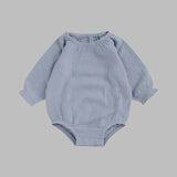 Muslin Full Sleeve Romper - Pebble