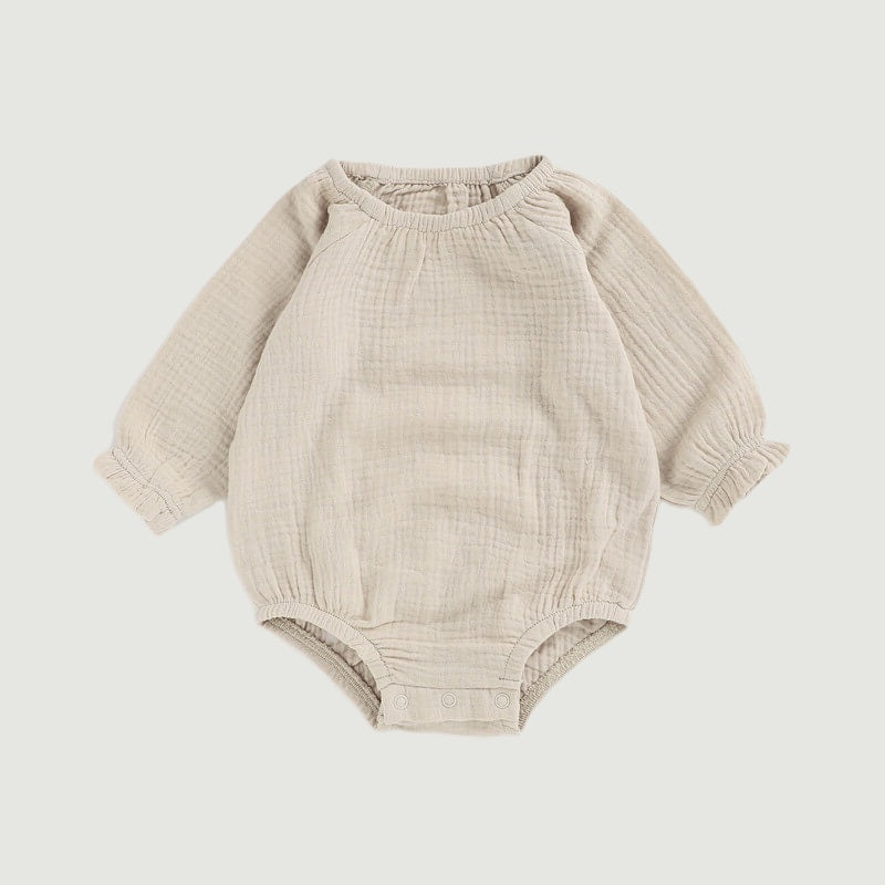 NOEM Muslin Full Sleeve Romper - Stone