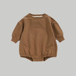 NOEM Pullover Bubble Romper - Brown