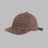 Short Brim Corduroy Cap
