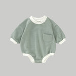 NOEM Striped Bubble Romper - Olive