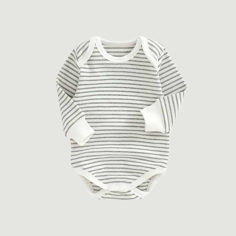 NOEM Striped Romper - Light Grey