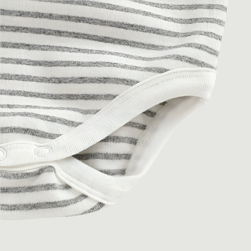 NOEM Striped Romper - Light Grey 4