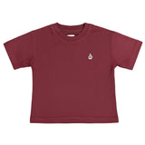 Boxy Drop Shoulder Tee - Burgundy