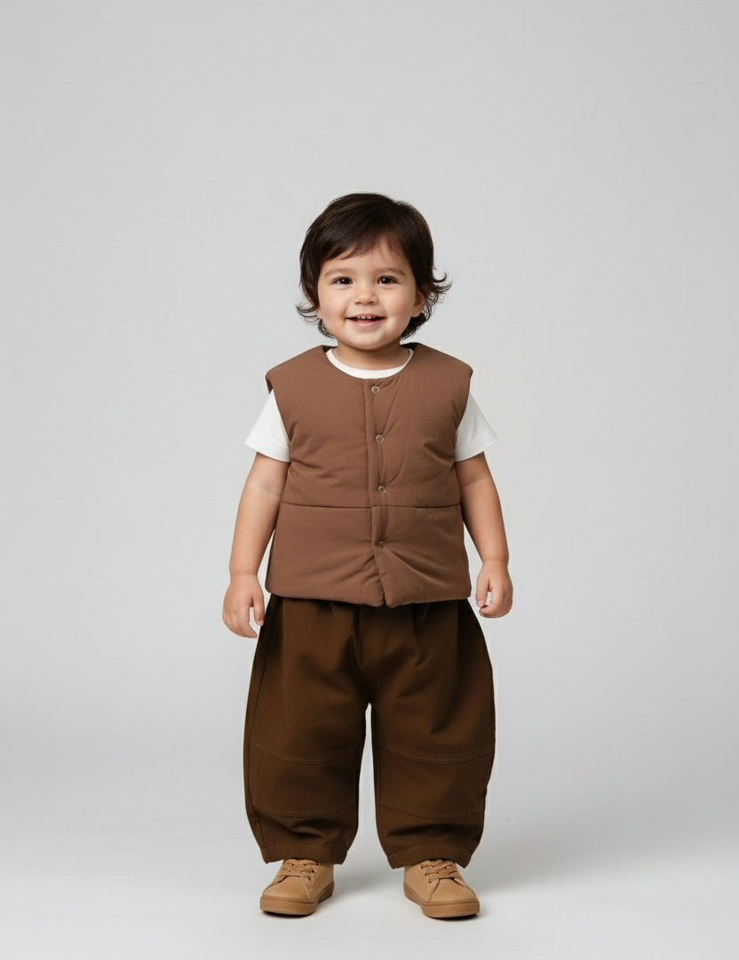 Puffer Vest - Brown